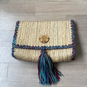 Raffia Handmade Embroidered Clutch